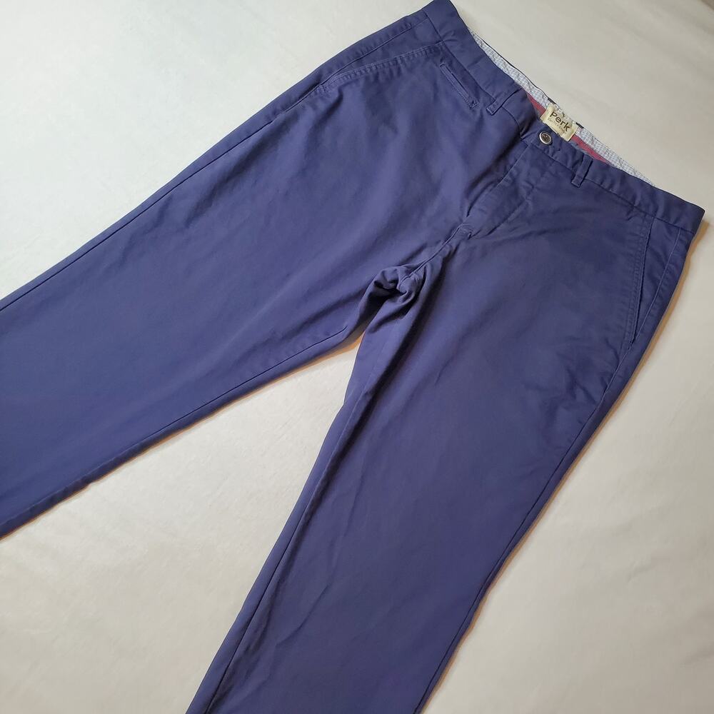 Perk Men's Size 36X32 Feel Good Chinos Pants Slim Fit Stretch Blue